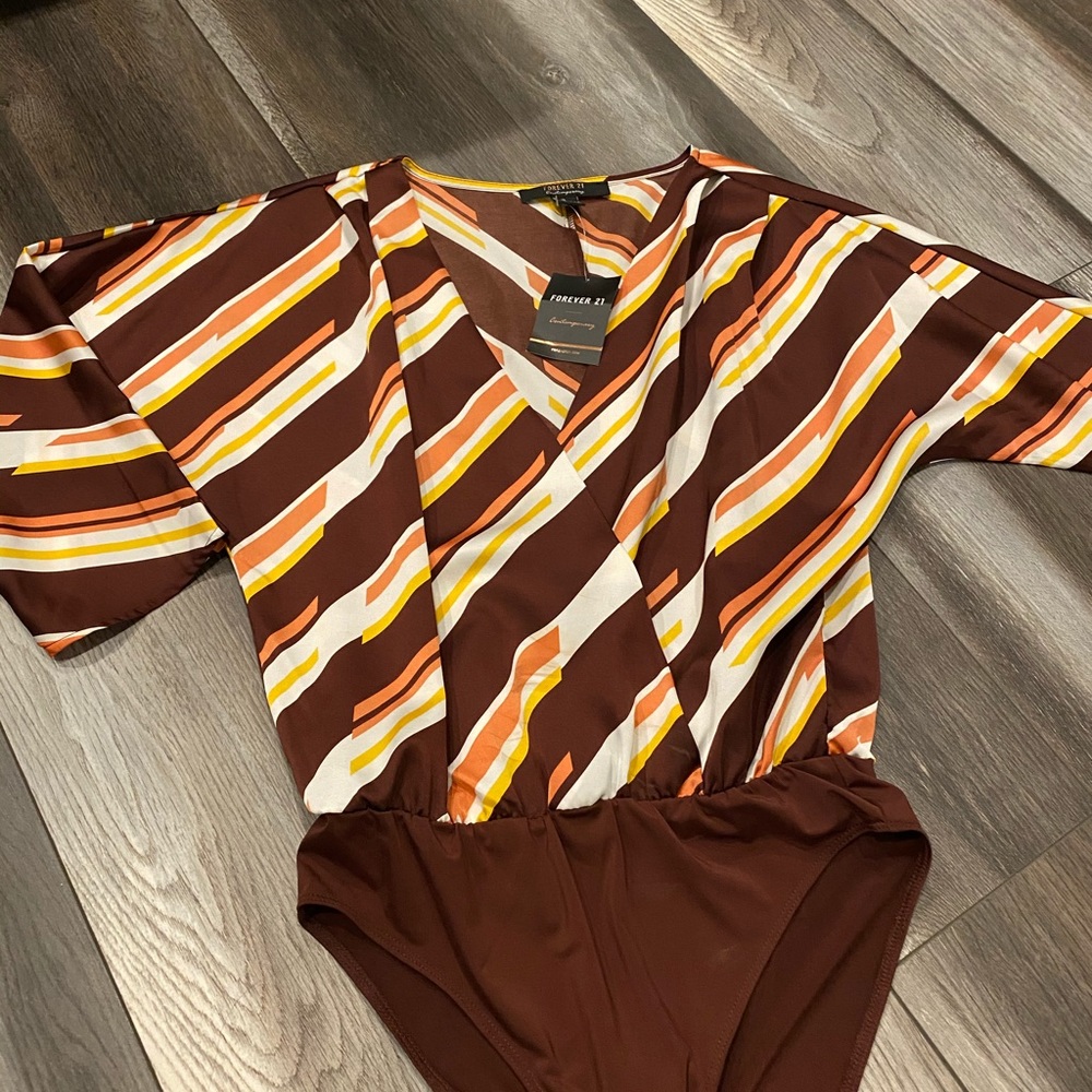Satin Striped body suit